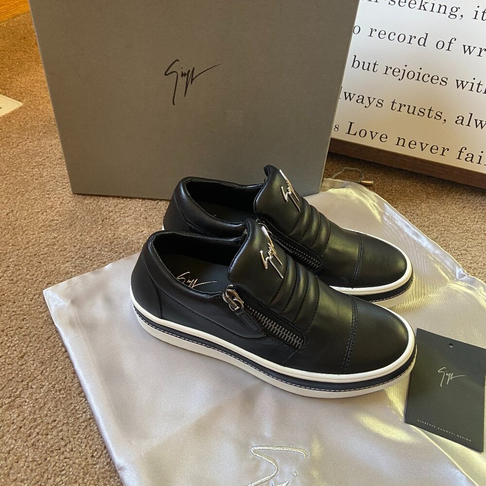GIUSEPPE ZANOTTI ACE LEATHER LOW SNEAKERS SZ 37